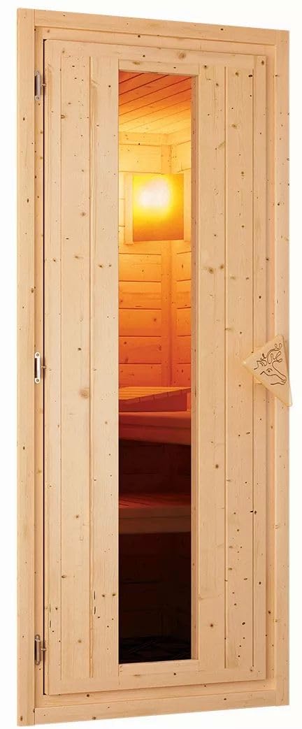Karibu Saunahaus MELO 38 mm naturbelassen Außensauna Gartensauna