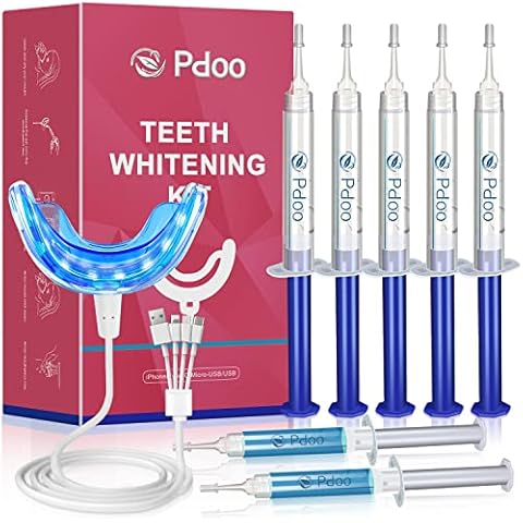 Teeth Whitening Kit LED Tray Home Use Teeth Whitening: 2-3X Faster Than Strips, Whitening & Shiny Cover