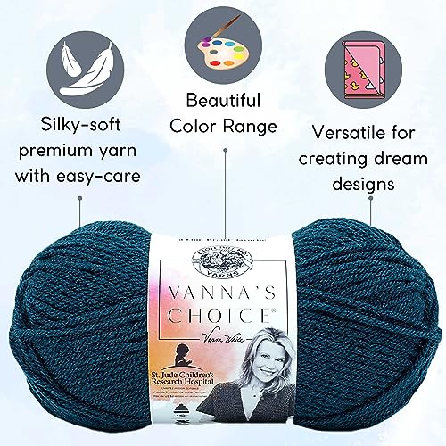 Image of Lion Brand Yarn Vanna'S Choice 860-116 Orion Blue | 6 Skeins, Same Dye Lot, Project Bag, CYC #4 Worsted, 100% Acrylic, Ideal for Crochet, Knitting Blankets, Hats, Scarves