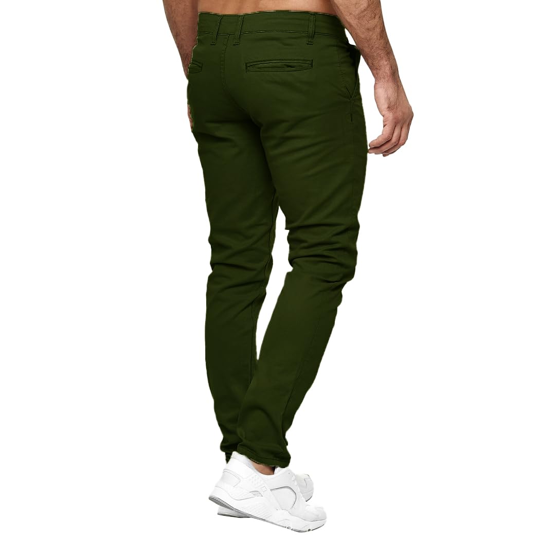 Elara Męskie Spodnie Chinosy Regular Slim Fit Stretch Chunkyrayan