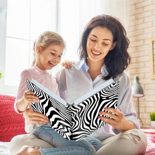 Image of Photo Album 4x6 120 Pockets Photos with Strong Elastic Band, Small Mini Albums Sheet Protector Folder for Photos, Album for Family Wedding Women Men Baby Vacation Gift, Black And White Line