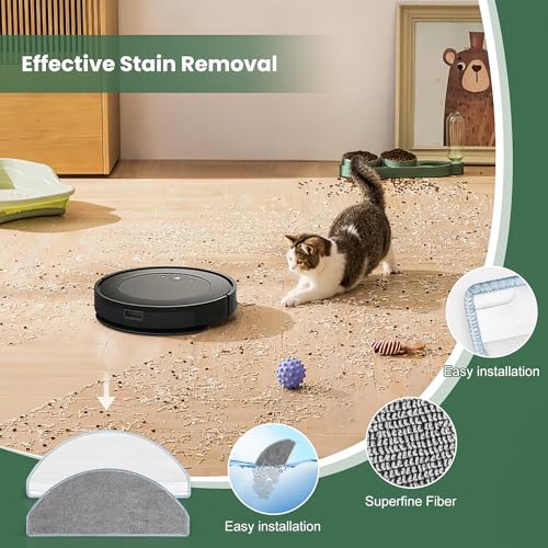 Image of 19 Pack Replacement Parts Compatible with iRobot Roomba Essential Y0110 /Y0140 /Q0120 /Q011 /Q052 /Roomba 104 /105 Robot Vacuum, 2 Roller Brush, 6 Filters, 6 Side Brushes, 4 Mop Pads, 1 Cleaning Brush