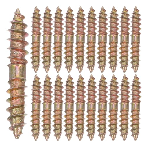 Hemobllo Tornillos Autorroscantes de Doble Extremo M5 X 30 100 Unidades para Muebles, Herrajes para Fijación de Patas Metálicas y Conexión de Armarios, Tornillos de Espiga para Carpintería