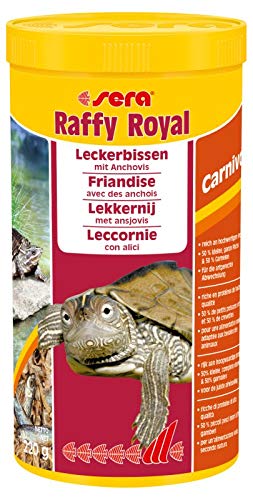 sera Raffy Royal Nature 1000 ml (220 g) getrocknete Fische (50 %) & Garnelen (50 %), artgerechte Abwechslung zum kräftigen Zubeißen mit Anchovies, Futter für Wasserschildkröten