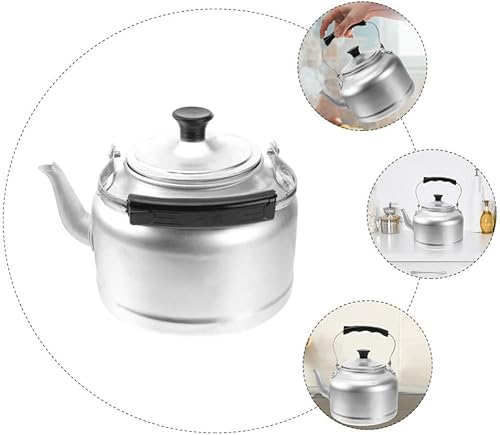 Miniatura 9 de CALLARON Estufa de camping, tetera silbante, tetera de aluminio, 6 litros, tetera para acampar al aire libre, tetera para café, tetera Makgeolli,