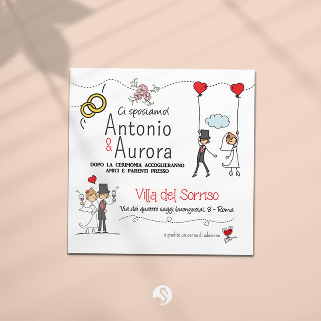 Partecipazioni Matrimonio Gratta e scopri la Data “Wedding Sky” - Set completi da 25-50 -100 (50)