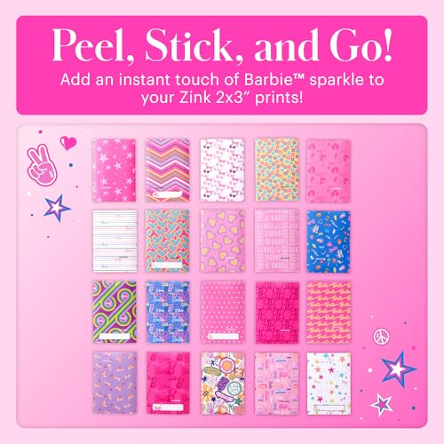 Image of Kodak x Barbie Printomatic Full-Color Instant Print Digital Camera Barbie Gift Bundle (Iconic Style)+ Barbie Camera Case, Photo Album, Sticker & Hanging Frames, 50 Stickers + Zink Paper (20 Sheets)