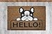 KOKO DOORMATS Kokos Fußmatte außen mit Anti-Rutsch PVC | Lustige Türmatte Hello - Bulldog | Umweltfreundlich, Robust & Pflegeleicht | 60x40 cm für Außenbereich & Haustür