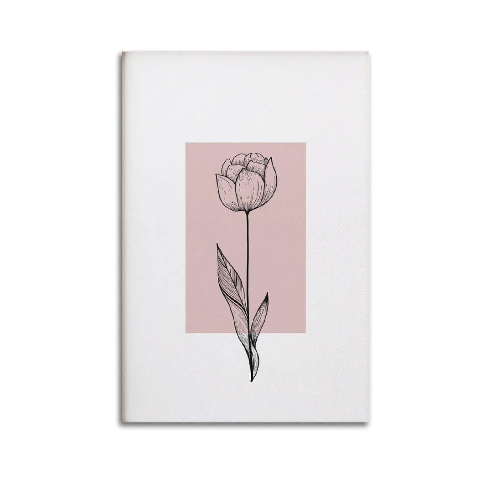 xiaoxiaoshen Rose Line Blush Silhouette, Minimalist Home Decor Canvas Poster Wall Art Prints Room Aesthetic Murals Bedroom And Living Decorations 20x30inch(50x75cm)