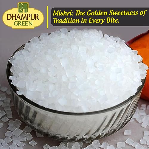 Image of Dhampure Speciality Mishri Dana 800g | Rock Sugar Crystals | White Mishri | Natural Sweet Candy | Ideal for Pooja, Prasad, Sweets & Ayurvedic Use