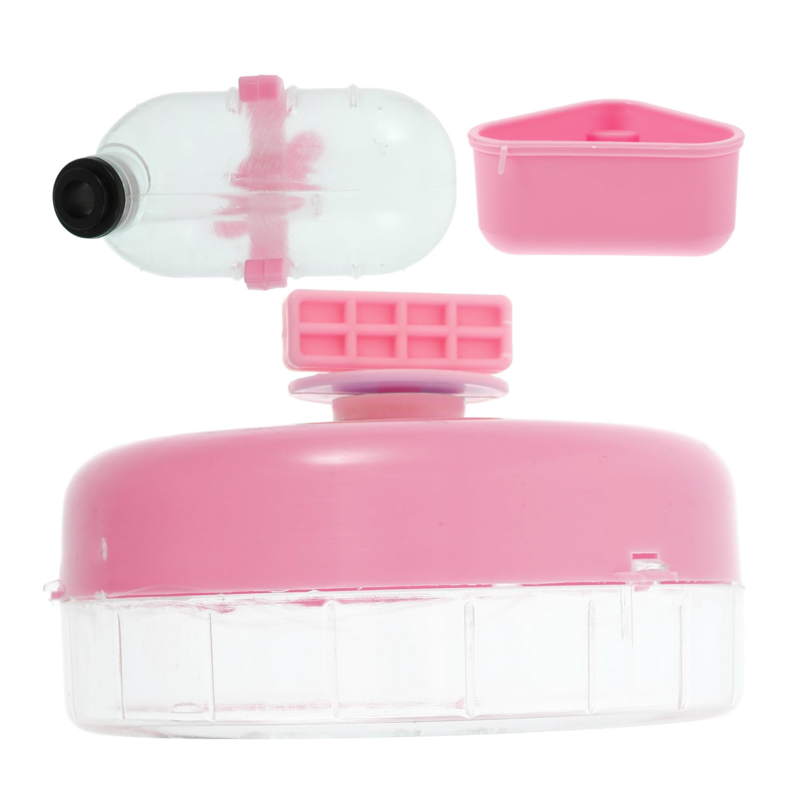 VANZACK Pet Hamster Wheel Food Box Drinking Fountain Cage Supplies Reusable Small Animal Accessory Easy to Clean