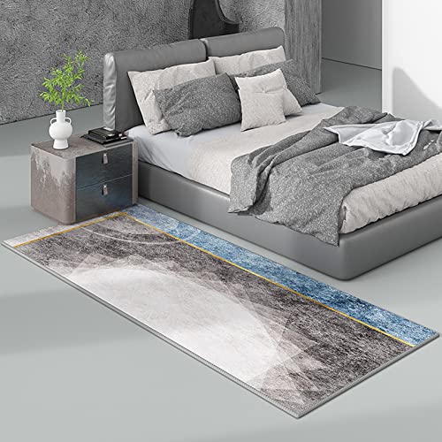 LHYZF Tapis de Tapis de runneur Contemporain, Tapis de Tapis pour Les escaliers de Cuisine Hall Couloir Tapis étroit, 1m/1.5m/2m/2.5m/3m/3.5m/4m/4.5m/5m/5.5m/6m Gris/Bleu/en Or/Blanc