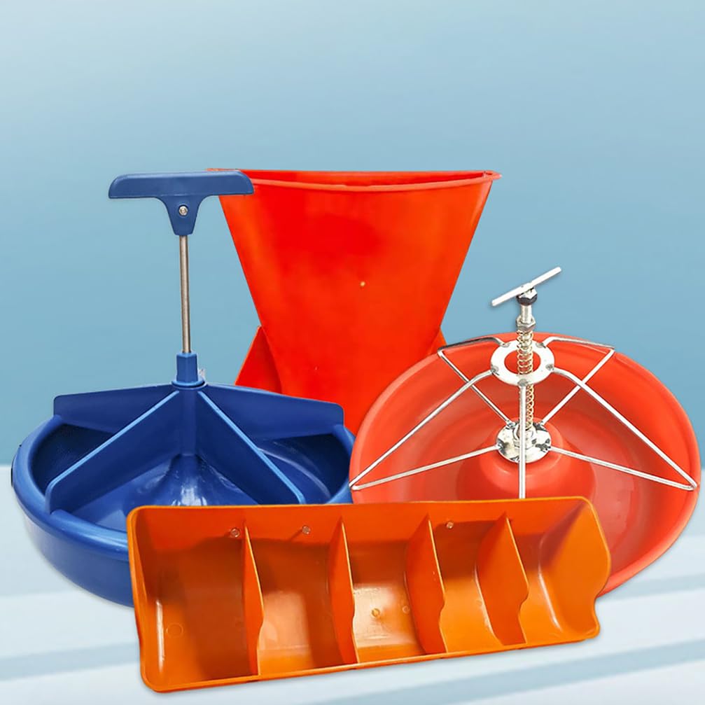 WYRNOBRX Chicken Feeder Poultry Chick Feeders Plastic Hanging Feed Trough Small Feeding Dispenser Suitable for Aquaculture/Urban Agriculture Chicken Coop Accessories,Red/D