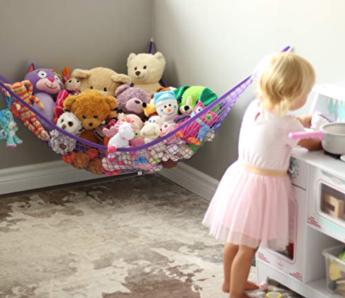 Miniowls Toy Hammock Organizer For Stuffed Animals Perfect Storage Idea For Teddies And Dolls. Simple But Strong Solution To Display Children’s Plushies (Purple, Large) #TOP7