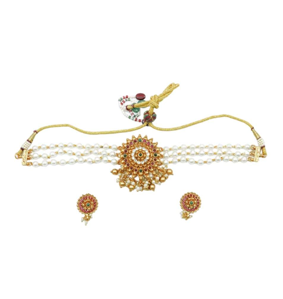 Griiham Gold Plated Laxmi Choker Necklace set (B0BZ4TG5NS) Amazon Price History, Amazon Price Tracker