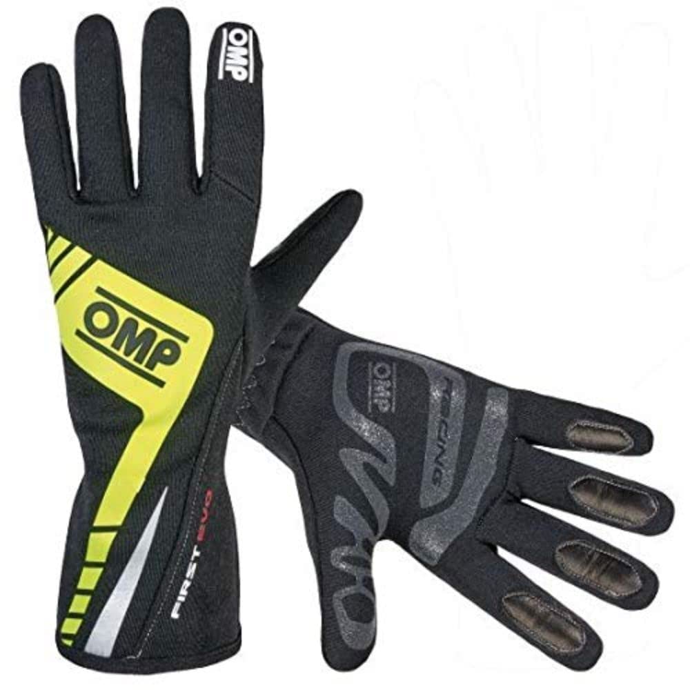 Amazon.co.jp: OMP FIRST-EVO GLOVE 蛍光イエロー Mサイズ レーシング