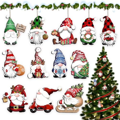 SPERMUOY Weihnachtsbaumschmuck Holz, 24 Stück Christbaumschmuck...