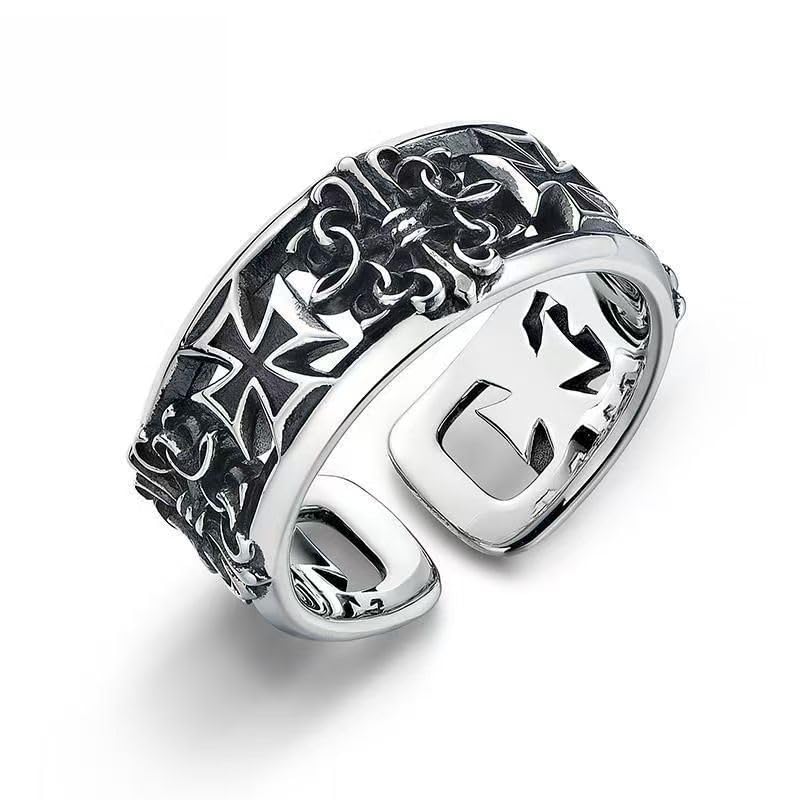 Open Silver Ring Retro Style Index Finger Ring for Men