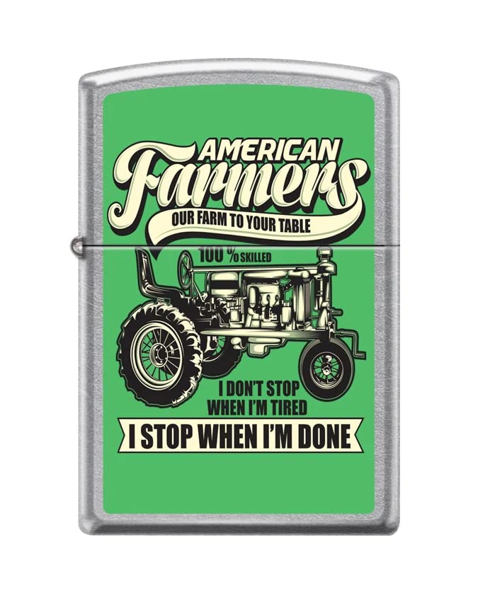 Encendedor Zippo American Farmers Tractor Cromado miniatura 1