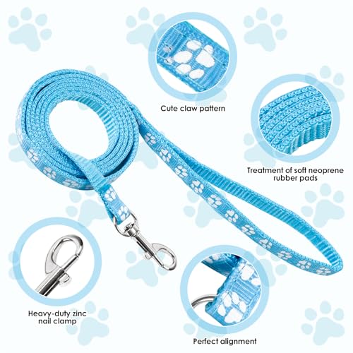 3 Stück Welpenhalsbänder mit Leine,Hundehalsband und Leine,Hundehalsband kleine Hunde, Welpen Zubehör Schnallenhalsband Verstellbares Weich Nylon Haustier