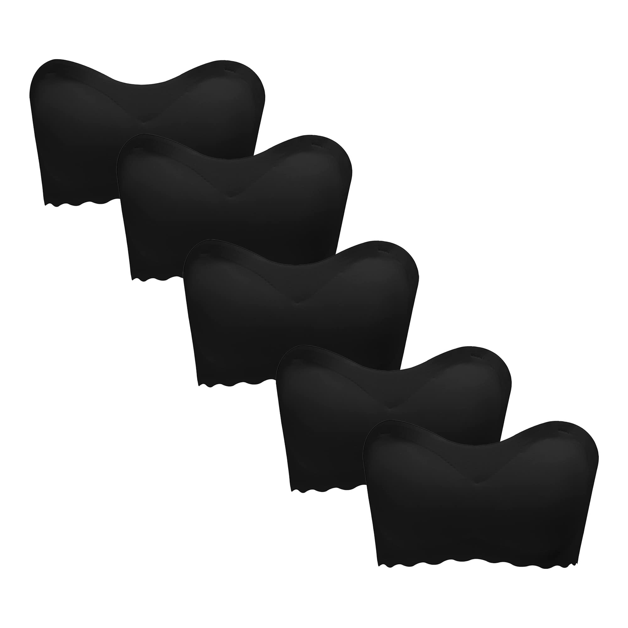 Biancheria intima da donna senza cuciture, senza spalline, copertura completa, comfort senza tracce, senza schiuma, taglie forti (nero, 5 pezzi, 5XL)