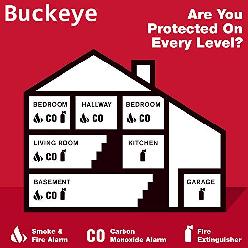 5Lb Fire Extinguisher 2A10BC Buckeye Class ABC Dry Chemical With Vehicle Bracket, Sign And Inspection Tag