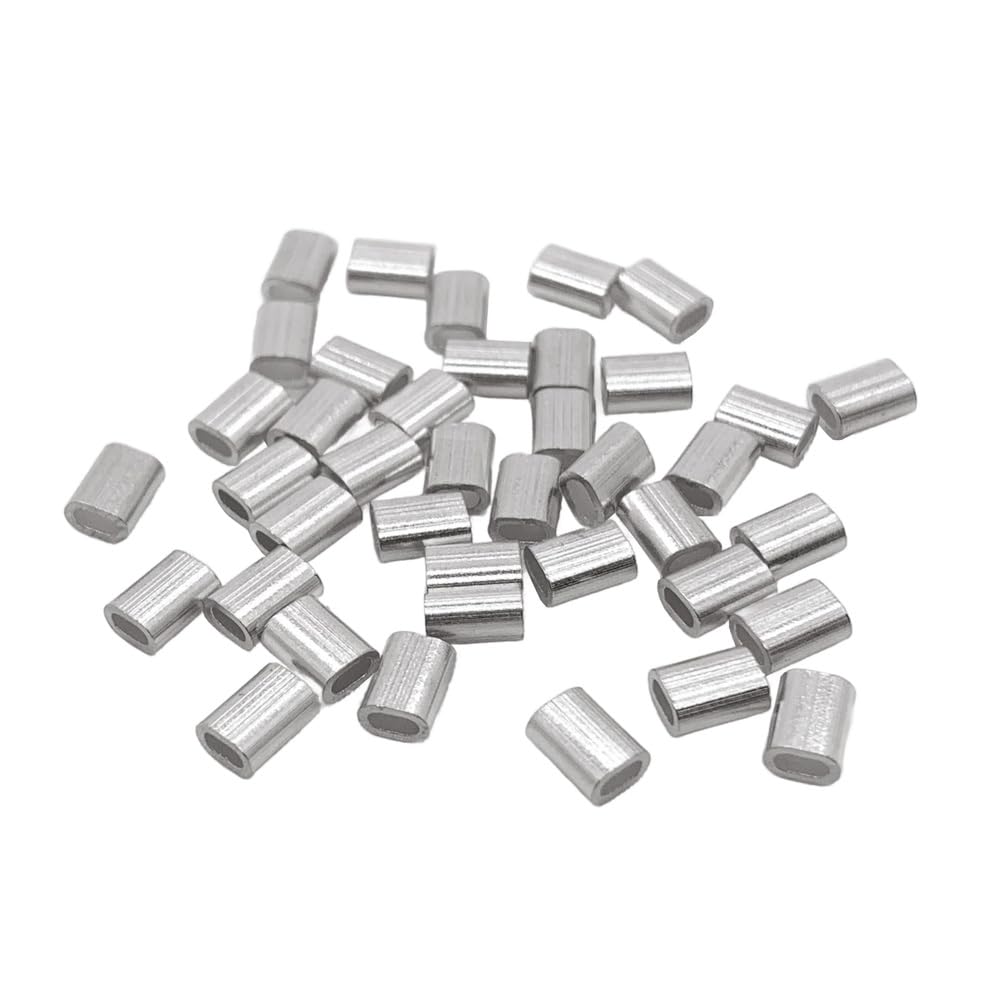 TMTGTS Aluminiumhülsen 50 Stück 1.5mm Crimpschlaufen Alumini