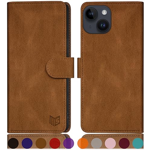 Étui portefeuille iPhone 15 Plus 6,7 pouces protection clapet anti-RFID SUANPOT