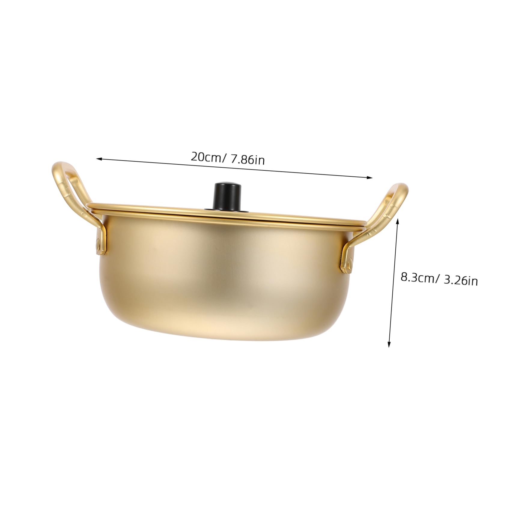 GRIRIW Korean Ramen Cooking Pot with Lid Double Handle Instant Noodle Pot for Quick Meals Easy Clean for Ramen Soup Pasta and More