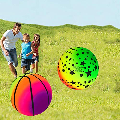 BESPORTBLE Pacote com 3 bolas de arco-íris Bolas de praia de PVC Bola de aba de aba para interior pl