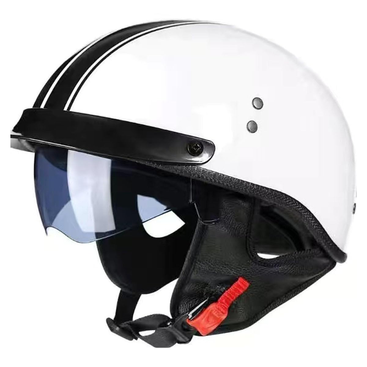 Medio Casco Motocicleta Retro con Visera Solar Cascos Abiertos Moto para Hombres Mujeres Estilo Vintage Cascos Half-Helmet ECEDOT Homologado Alemán Estilo Casco Moto Jet