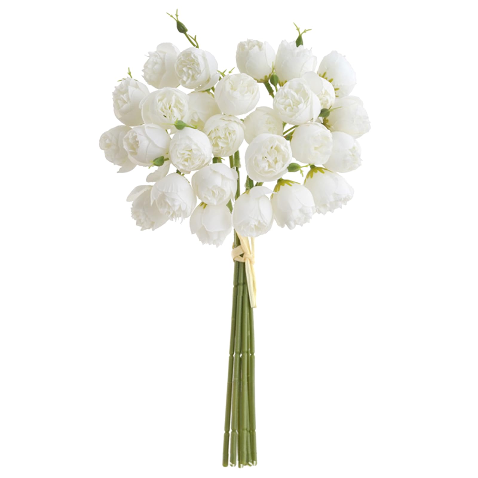 Liuyoyo 2 PCS Artificial Peonies Flowers, Silk Flowers with Stems, Faux Flowers Crafts Floral Arrangement, White Flowers Silk Peonies Bouquets for Wedding Floral Arrangement (A)