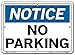 Vestil SI-N-05-A-AL-040 Notice Sign Aluminum .040" Overall Size 10.5"W x 7.5"H No PARKING , 7.5" Height, 10.5" Wide, 0.04" Length