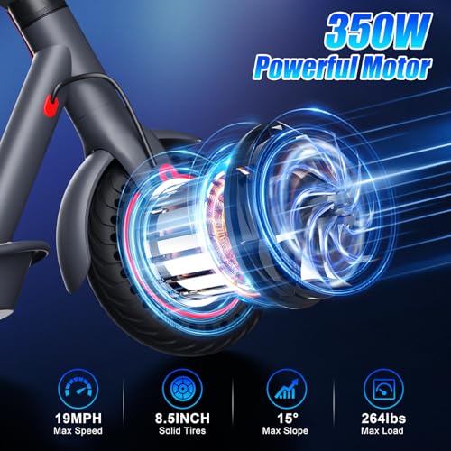 OBX Electric Scooter Adults, 500W Motor, 8.5″ Solid Tires,