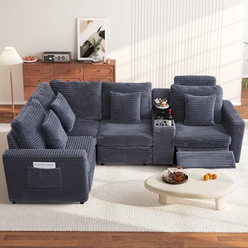 Image of RARZOE Modular Sectional Couch Armless Seats Module, Modular Sofa 2 Armless Chairs Middle Module Seats for Living Room Modular Sectional Sofa Couch, Grey