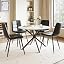 Marble Effect Table + Black Pu Chairs