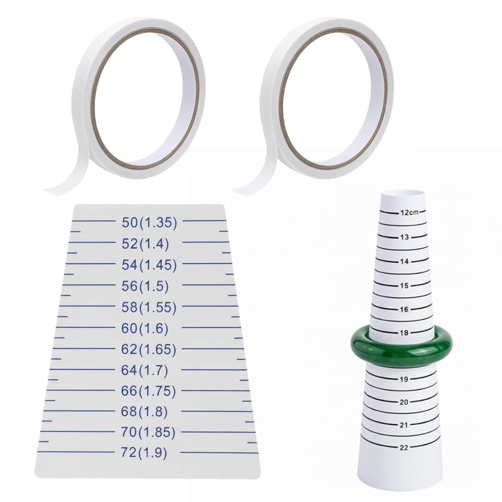 Ijsdnvjndx As Shown Bracelet Sizer And Mandrel Set, Measuring Tool For Jewelry Making 2 Measuring Tools With 2 Rolls Double-Sided Tape