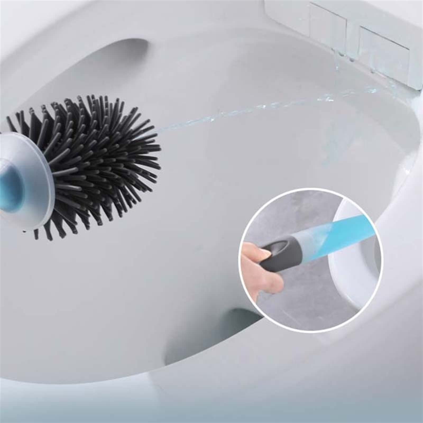 WC-Bürste aus Silikon für WC-Zubehör, WC-Bürste mit Reinigungsmittel, Wandreinigungswerkzeuge, Bad-Accessoires-Sets