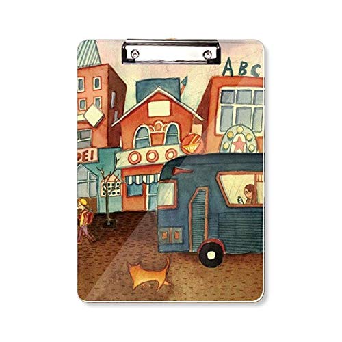 Porte-documents aquarelle chat urbain A4 pour ranger vos dessins