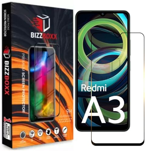 Image of Premium Screen Protector | Redmi A3 | Tempered Glass Guard | Anti Static | Full Screen Coverage-Edge to Edge | 9H Hardness | With Easy Installation Kit (Pack of 1)