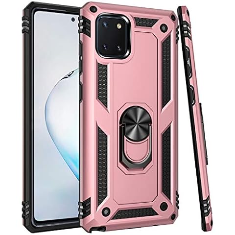 Zoeirc Case for Galaxy Note 10 Lite Case/for Samsung A81 Case, [Military Grade] Magnetic Car Ring Holder Mount Kickstand Defender Protective Cover Case for Samsung Galaxy Note 10 Lite (2020) Rose Gold Cover
