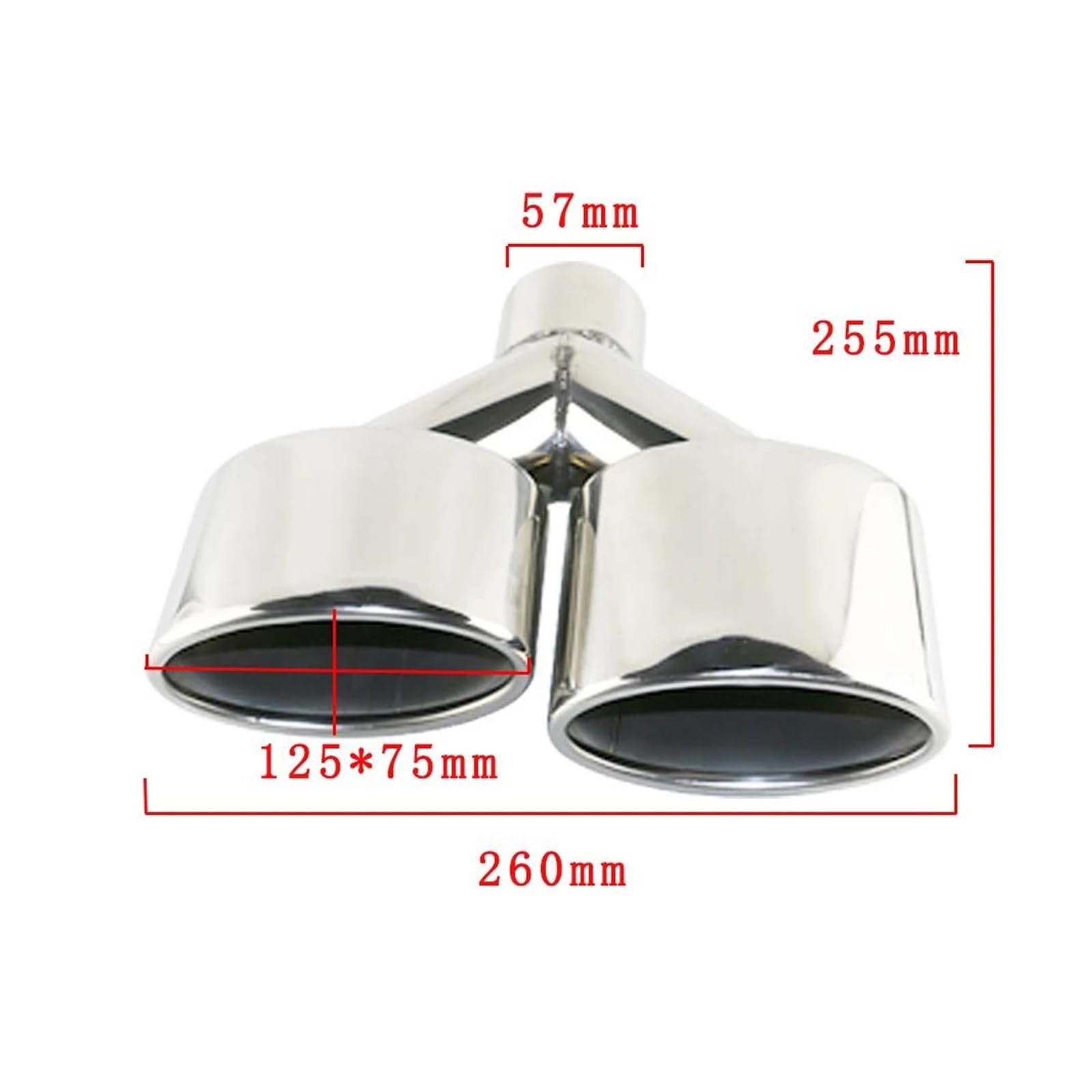 Terminale Scarico Marmitta Coda 1 Set Terminali Scarico Doppi In Acciaio Inossidabile Laminato Tubo Taiipipe Ingresso 57 Mm Universale Per Auto