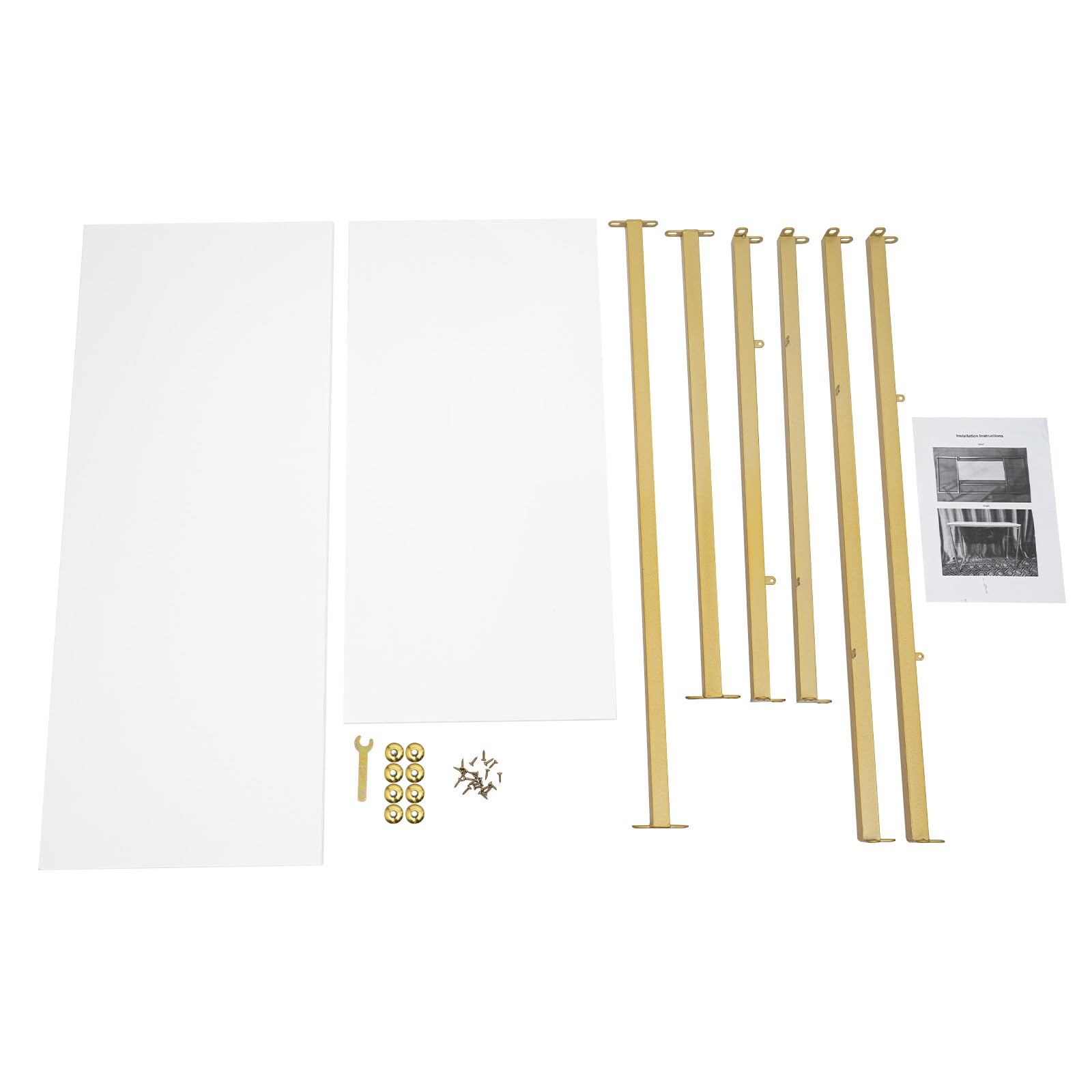 Espositore per negozio bianco dorato per scarpe e borse, in metallo robusto, facile da montare, ideale per soggiorno o ingresso, capacità di carico di 50 kg, 100 x 40 x 56 cm