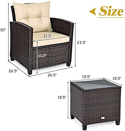 Image of OUTLIVING Outdoor Sofa Set | Patio Furniture Balcony Sofa Sets | Garden Sofa Set with Cushion and Center Table (2 Seater-Dark Brown)