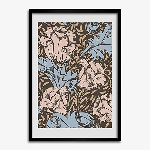 Cadre photo fleurs et feuilles 50x70 cm pour salon moderne Tulup