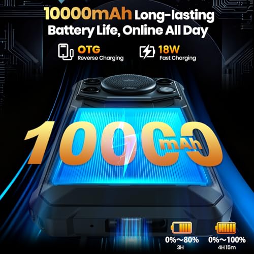 Image of FOSSIBOT F110Pro 5G -10000mAh Rugged Phone Android 15, MTK Dimensity 6300+ Smartphone 128dB Louder Speaker, 20GB+128GB -2TB Cell Phone, 6.745 inch FHD Display, 50MP Ai Camera, 5G Dual SIM