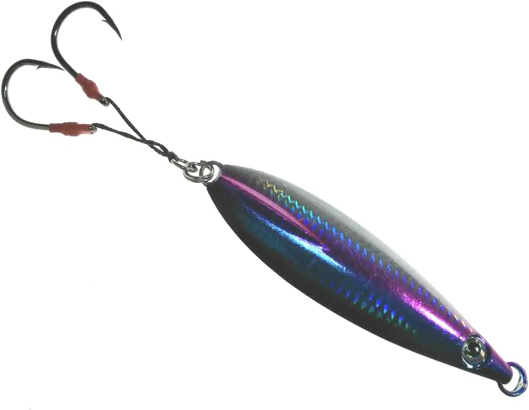 Sanhu Fat Falling Knife Jigs 80g, 5 Pcs Black Anchovy Finish, for Saltwater Vertical Jigging, Ideal for Tuna, Snapper & Deep Sea Fishing