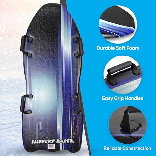 image for Slippery Racer Downhill Falcon Adults and Kids Foam Toboggan Snow Sled