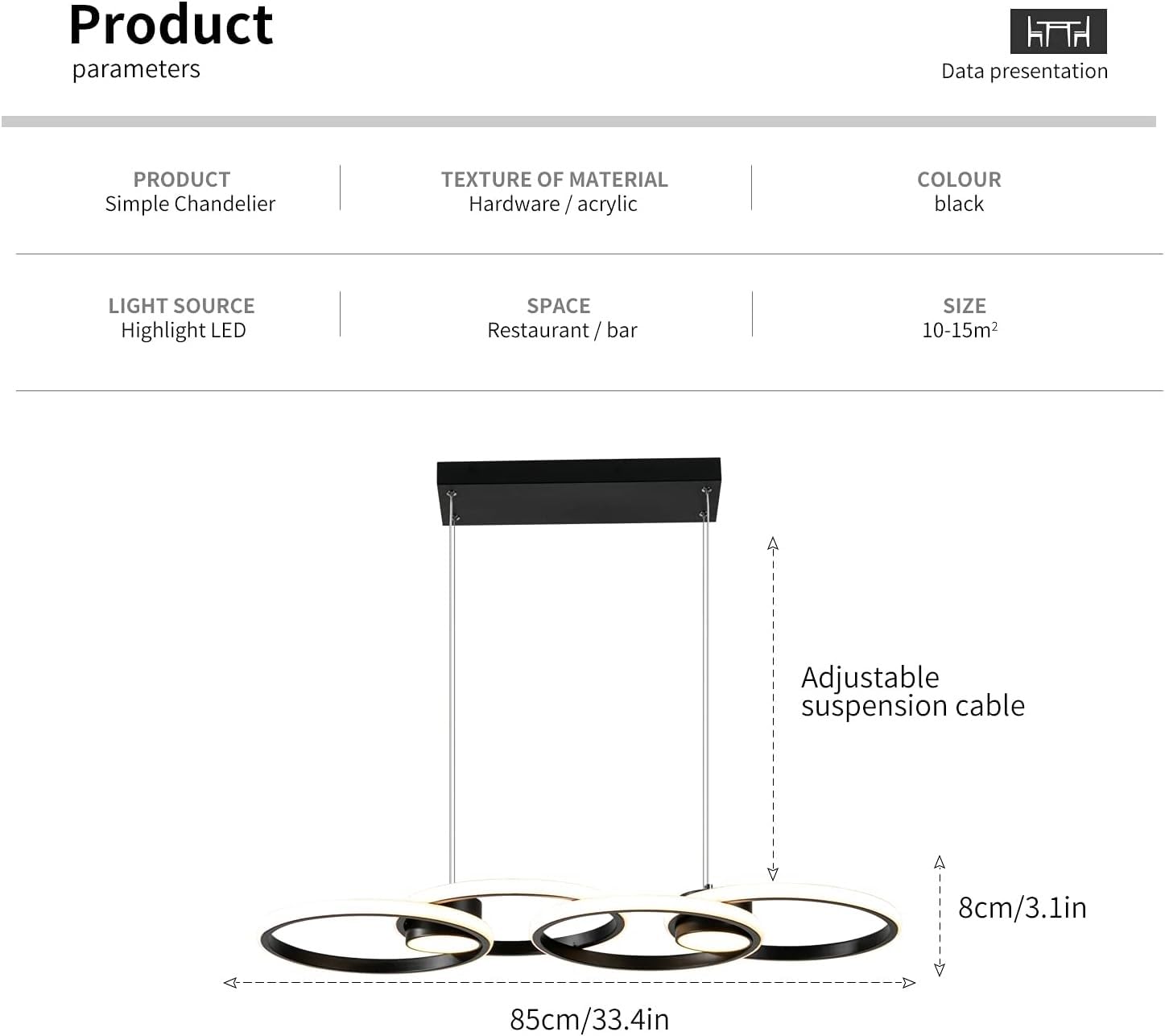 FWX Lustre LED Salle Suspension Lumière Pendant Dimmable avec télécommande Lampe Suspendue Moderne Art Désign Hauteur Réglable pour Salle à Manger Restaurant Réception Barre Salon (Color : Gold)
