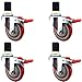 Produktbild NSF zertifiziert  10,2 cm Caster Wheel Set für kommerzielle Küche Prep Tische, Total arretierende Rollen  casterhq Marke